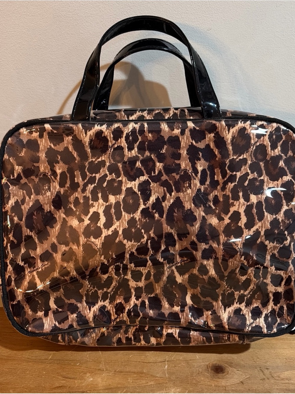 Victoria's Secret Leopard Print Clear Travel Bag - Black & Brown Y2K NWT - Picture 2 of 10
